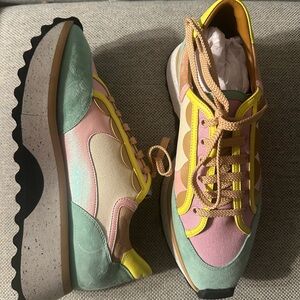 Robert Clergerie Pastel Multi-Color Sneakers Sz 8.5